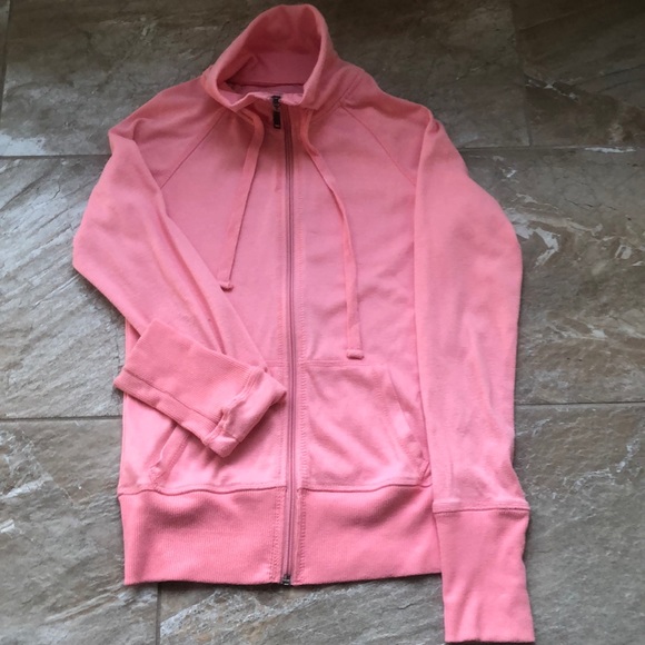 Peach Cowl Neck Zip Up - Picture 2 of 6